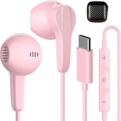 APETOO USB C Wired Earbuds – Premium Hi-Fi Stereo Sound with In-Line Microphone & Volume Control for i Phone 16/15 Pro Max, i Pad Pro, Samsung, and Android Devices – Lightweight Comfort for Music, Calls, and Gaming – Durable Design for All-Day Use