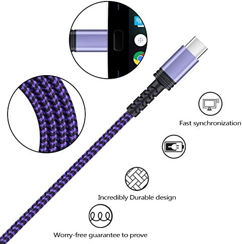 5-Pack Fast Charging Android Charger Cables – 6 FT USB Type C to USB A Power Cord for Samsung Galaxy S21, S20, Note 21 & More – Reliable 2.4 A Quick Charge, Durable Design for Home & On-the-Go Use, Perfect for Family & Office Sharing