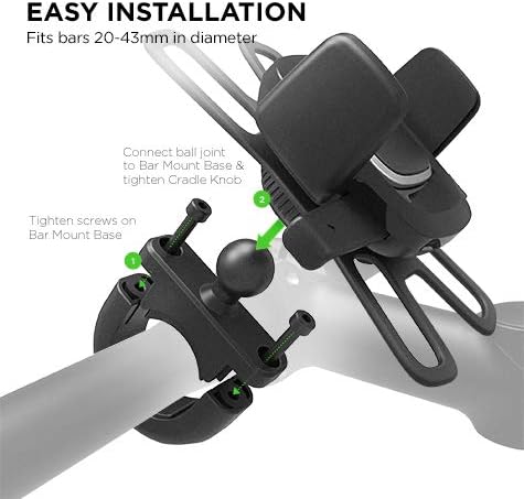 i Ottie Easy One Touch 4 Universal Bike Phone Mount Holder – Secure Smartphone Cradle for Bicycles & Motorcycles | Compatible with i Phone Xs Max, 8 Plus, Samsung Galaxy S9, S8 & More | Effortless One-Touch Release, Adjustable Viewing Angles, Durable Weather-Resistant Design for All Your Cycling Adventures