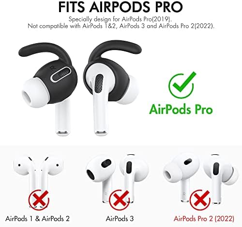 Aha Style Silicone Ear Hooks for Air Pods Pro – 3 Pairs of Anti-Slip Covers with Storage Pouch – Premium Earbud Accessories for Enhanced Comfort and Stability During Activities – Durable, Custom Fit Compatible with Apple Air Pods Pro (White)