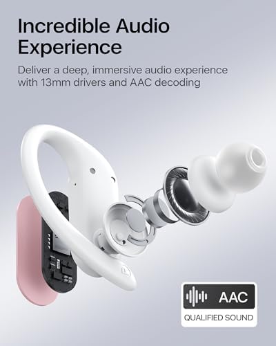 Maximize Your Fitness Journey with NS18 Wireless Earbuds – 12-Hour Playtime, Sweatproof Design, Tailored Sound via Custom App, and Robust 13 mm Bass Drivers for Deep Audio Experience, Featuring Bluetooth 5.3 for Seamless Connectivity (Black) – Ideal for Active Lifestyles and Audiophile Enthusiasts