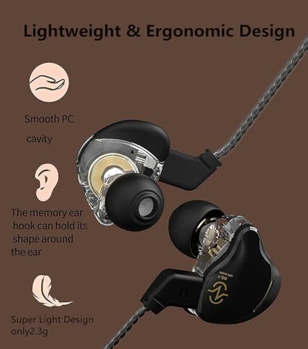 Unleash Your Sound Potential with CCZ Coffee Bean Wired Earbuds – Premium In-Ear Monitors for Musicians and Fitness Enthusiasts, Featuring Hi-Fi Bass and Patented Comfort Eartips – Perfect for Stage Performances, Workouts, and Everyday Listening – Lightweight, Durable Design for Unmatched Audio Quality in Any Setting