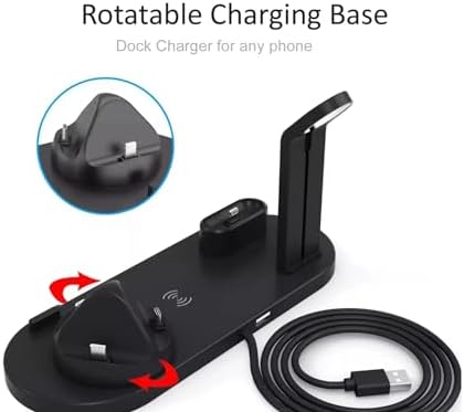 Ultimate Multi-Device Wireless Charging Station for Phones, Smartwatches & Earpods – Charge 2 Devices at Once, Sleek Black Design for Fast and Efficient Power Delivery, Universal Compatibility for Apple & Android Devices