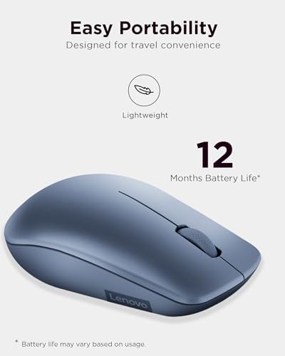 Lenovo 530 Wireless Mouse – Ergonomic Abyss Blue Design with 2.4 GHz Nano USB Receiver, 1200 DPI Optical Sensor for Precision Tracking, Lightweight & Portable for Effortless Navigation, Ideal for Left & Right-Handed Users, Perfect Companion for Work or Travel