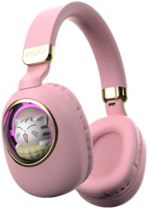 Enchanting Pink Cat Ear Bluetooth Headphones for Kids – Fun Noise-Cancelling Over-Ear Design with LED Lights, Ultimate Comfort for School, Travel, and Everyday Adventures – Elevate Young Music Experiences with Superior Sound Quality and Playful Style