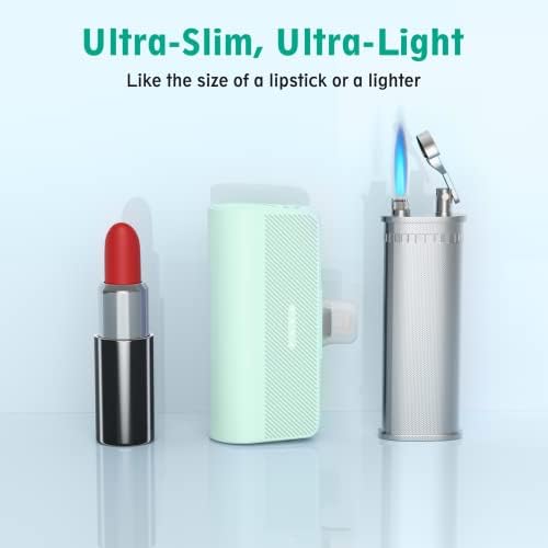 KKD 5000 m Ah Portable Charger for i Phone – MFi Certified Built-in Plug for Fast Charging on the Go, Compact Power Bank for i Phone 14/13/12/11/XR/X/SE/8/7/6/6 s/Pro Max/Plus & i Pad, Sleek Design for Ultimate Portability