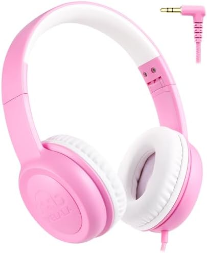 C3 Kids Foldable Wired Headphones – Lightweight On-Ear Design with Adjustable Headband for Optimal Comfort – Ideal for School, Home, and Travel – 3.5 mm Jack Compatible with Tablets and Laptops – Safe Sound Experience with Volume Limiter for Young Listeners