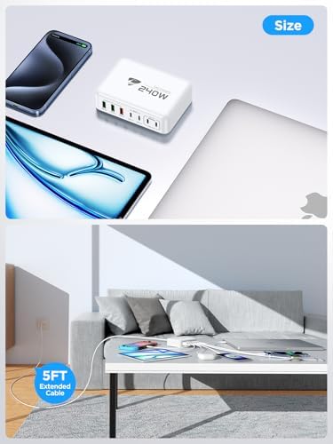 Powerful 240 W USB-C Charging Hub – Ultra-Compact 7-Port Ga N Charger for Fast Multi-Device Charging – Perfect for Mac Book Pro, i Phone, and Samsung Laptops – Efficient, Safe Power Solution for Home, Office, and Travel Adventures