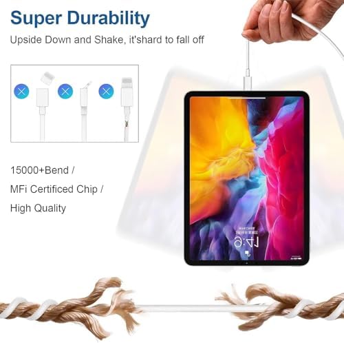 Maximize Your Charging Efficiency with the 20 W USB-C Power Adapter and 10 ft Type C Cable – The Ultimate Fast Charging Solution for i Phone 16, 15 Pro Max, and i Pad Featuring Advanced Safety Mechanisms for Secure On-the-Go Power Management and Unrivaled Compatibility