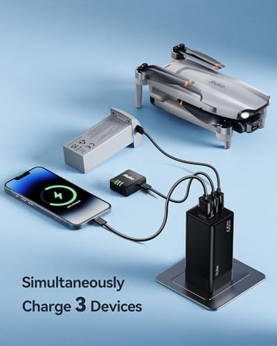 Ruko PD65 W Ga N Fast Charger – Ultra-Compact 3-Port USB-C Wall Adapter for Rapid Charging of i Phone 16/15, Mac Book Pro/Air, Galaxy S24, Pixel & More – Travel-Ready Foldable Design with Universal Compatibility for All Devices, Enhanced Efficiency for On-the-Go Power Needs