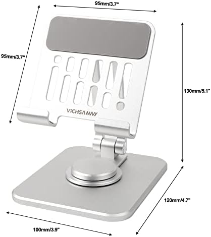 Premium Aluminum 360° Rotating Adjustable Cell Phone Stand – Heavy-Duty, Foldable Design for 4-12.9 Inch Smartphones & Tablets – Stylish Red Finish for Home & Office Use – Enhance Productivity & Comfort with Ergonomic Viewing Angles