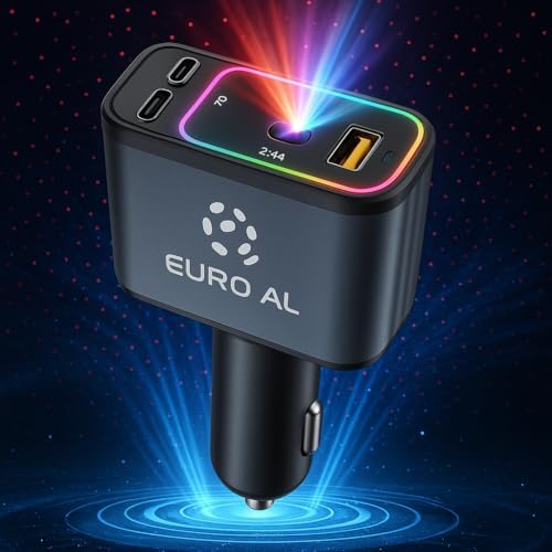 66 W Retractable Fast Car Charger – 4-in-1 Universal Phone Charging Solution with USB-C Adapter and Starlights for Enhanced Ambiance – Ideal for All Mobile Devices on the Go