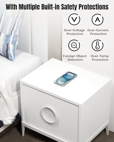 Sleek Invisible Wireless Charger for Under-Desk or Nightstand Use – Fast Dual-Function Charging Pad Compatible with i Phone 16 Series, Samsung & Android Devices – Minimalist Design for Clutter-Free Spaces and Enhanced Power Efficiency