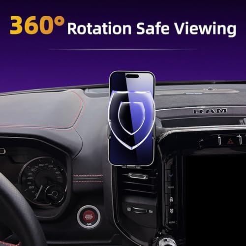 Enhanced Dodge Ram Phone Holder for 2013-2018 Models | Adjustable 360-Degree Cell Phone Cradle for 4-7 Inch Smartphones | Ultimate Driving Convenience & Stability | Easy Tool-Free Installation | Sleek Design for Modern Interiors