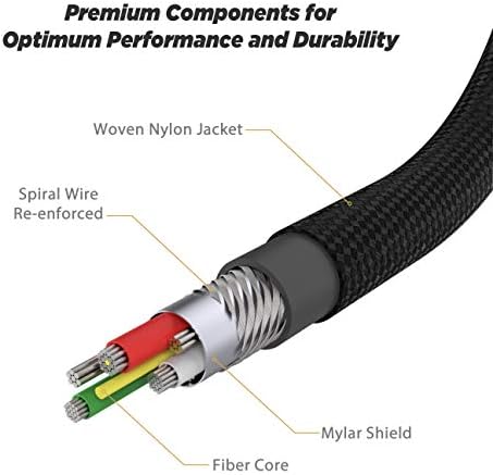 Scosche Strikeline 6 ft Premium USB-C Right-Angle Braided Charging Cable – Fast Charge & Sync for Enhanced Device Compatibility – Sleek White/Silver Design for Gamers & Professionals