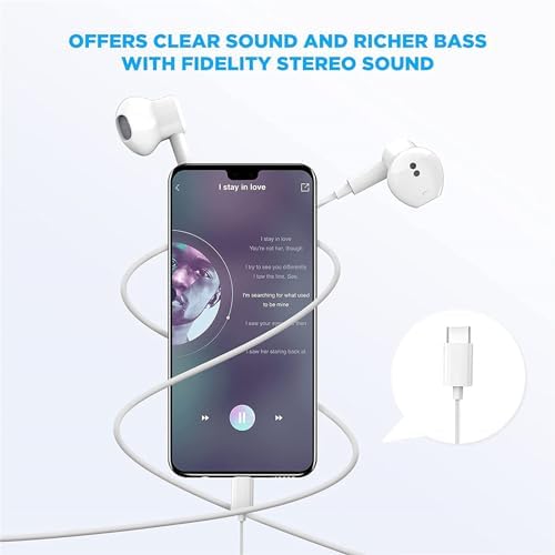 Elevate Your Sound Experience with Dual Pack USB-C Earbuds – Premium Wired Headphones for i Phone 16/15, Galaxy S23/S22/S21/S20/Ultra, and Pixel 7/6/6 a/5/4 – Cutting-Edge Noise Cancelling for Pure Audio Bliss – Built-in Microphone & Remote for Convenient Control – Featherlight, Ergonomic Design for All-Day Comfort & Durability – Immerse in Rich Sound Quality Free from Distractions – Perfect for Workouts, Calls, and Entertainment – Upgrade Your Listening Journey Today!