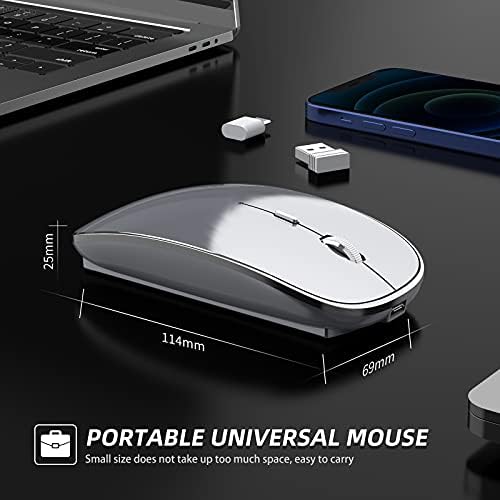 Elevate Your Computing Experience with the Q23 S Black Wireless Mouse – Rechargeable, Dual Mode USB-A & Type-C, Silent Operation, and 3 Adjustable DPI for Ultimate Precision and Versatility Across Laptops, Macs, PCs, and Android Devices