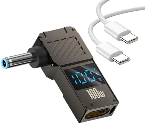 High-Efficiency 100 W PD Charger Tip for HP Laptops (4.5 x 3.0 mm) with 1.5 M USB-C Cable – Ultimate Rapid Charging Solution with Advanced Safety Features and Broad Compatibility for Seamless Device Power Management