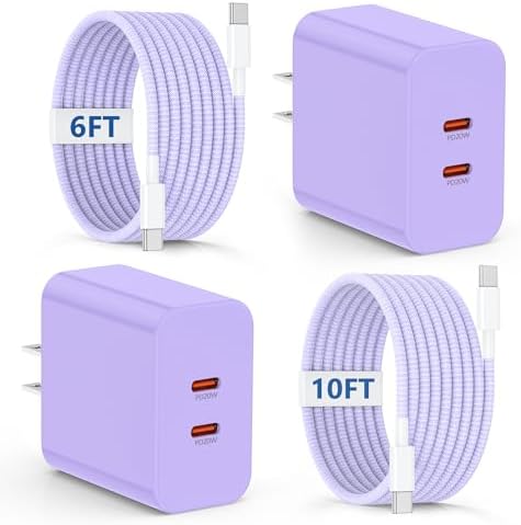 Essri 45 W PD 3.0 Ultra-Fast Charger Duo with 10 FT USB-C Cable – Premium Charging Solution for i Phone 16/15 Pro Max and Mac Book – High-Efficiency Power Delivery, Multi-Voltage Compatibility (20 V/2.25 A, 15 V/3 A, 12 V/2 A) – Perfect for On-the-Go Charging and Enhanced Device Performance