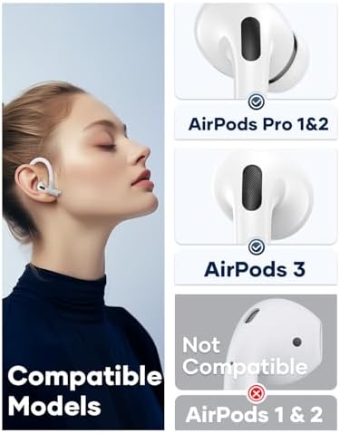 Gcioii Enhanced Comfort Memory Titanium Alloy Ear Hooks for Air Pods Pro Series – Anti-Slip Sports Accessory with Secure Anti-Lost Lanyard, Perfect Fit for Active Lifestyles (White) – Ultimate Earbud Stability and Performance