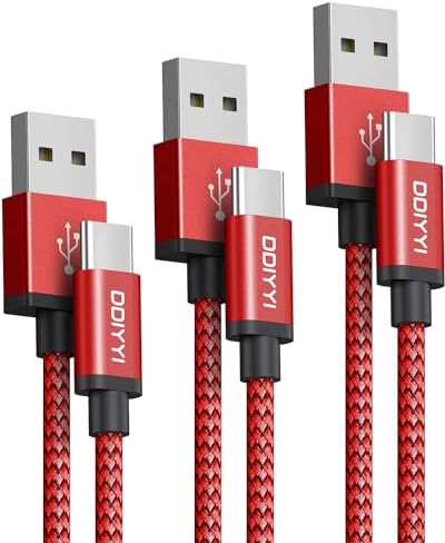 USB Type C Cable 5Pack (3/3/6/6/10FT), Nylon Braided USB C Cable Fast Charger Cord for iPhone 16/15, Samsung Galaxy S24 S23, LG V30 V20 G5 G6, PS5, Google Pixel, Redmi, HTC – Enhanced Compatibility and Speed