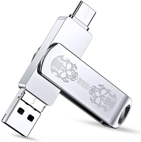 FYRIS 3-in-1 i Phone Flash Drive – 256 GB MFi Certified External Storage for Photos and Videos | USB, Type-C, Lightning Compatibility | Sleek Skull Design for i Pads, Galaxy Phones, Macs, and PCs | High-Speed Data Transfer for Effortless File Management