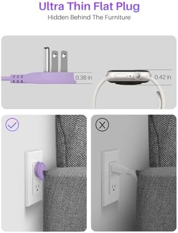 KOOSLA Compact Flat Plug Power Strip with USB C Ports – 2 AC Outlets & 3 Fast-Charging USB Ports for Ultimate Travel Convenience – 1250 W Capacity, 5 ft Cord – Ideal for Cruise Ships, Dorms, Homes, & Offices – Lightweight, Space-Saving Design for Multi-Device Charging