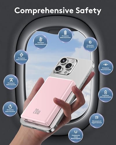 Ultra-Slim 10,000 m Ah Mag Safe Power Bank for i Phone 16/15/14/13/12 – Fast Wireless Charging in Sleek Metallic Black, Magnetic Attachment for Hassle-Free Portability and Quick Power-Ups – Ideal Travel Companion for On-the-Go Charging Solutions