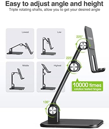 Revolutionize Your Workspace with the elitehood Aluminum i Pad Stand – Ultra-Stable, Adjustable Tablet Holder for Home & Office, Compatible with i Pad Pro 12.9, i Pad Air, Mini 6/5/4/3 in Sleek Black – Enhance Comfort & Productivity Effortlessly