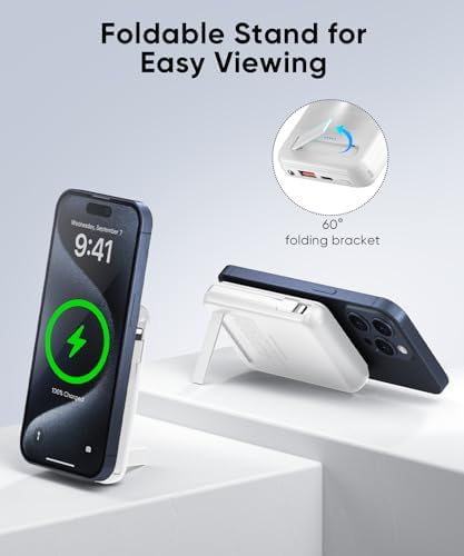Ultra-Fast Magnetic Power Bank 12000 m Ah for Mag Safe Devices – Wireless Charger with Built-In Cables for i Phone 16 Series, 22.5 W Rapid Charging for On-the-Go Convenience and Seamless Compatibility with i Phone 15/14/13/12 Models – Sleek, Durable Design for Effortless Power Solutions