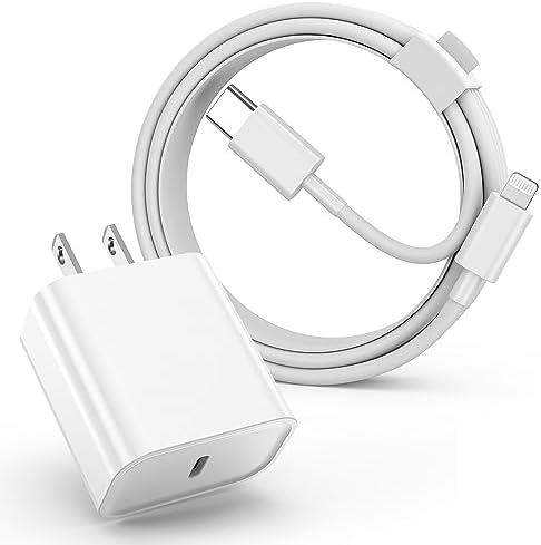 Swift Charge 20 W USB-C Charger for i Phone 15 & i Pad – 6 FT Cable Included – Rapid Power Solution for i Phone 16 Pro Max, i Pad Pro, Mini & Air – Lightweight, Durable, and Versatile Charging Block for All Your Devices – Say Goodbye to Long Wait Times with Enhanced Compatibility and Safety Features