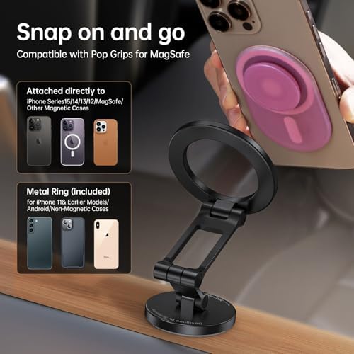 SYNCWIRE Mag Safe Car Mount – Advanced Magnetic Phone Holder for Secure Dashboard Use, 360° Flexible Rotation for i Phone 12-16 Pro Max – Optimal Safety & Enhanced Accessibility While Driving
