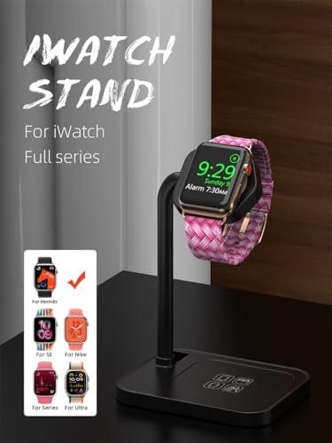 Advanced 2-in-1 Charging Station for i Watch & i Phone – Fast Charging Dock for i Phone 16/15/14/13/12/11/X/8, i Watch Series Ultra/10/9/8/7/6/SE/5/4/3/2/1, and Air Pods 2/3/4 – Elegant White Design for Optimal Device Organization and Speed Boost