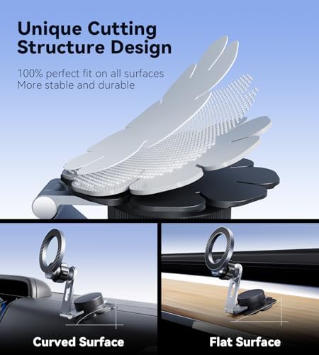 Nycetek Advanced Foldable Magnetic Phone Mount for Tesla Models Y, 3, S, and X – Premium Alloy Dashboard Holder for i Phone & Samsung – Enhances Driving Safety with Space-Saving Design and Effortless Hands-Free Navigation