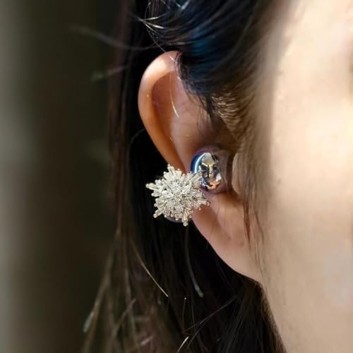 Elevate Your Earbuds with a Chic Silver Rhinestone Bow Clip-On Accessory – Customizable DIY Earbud Decor for Fashion-Forward Audio Enthusiasts – Perfect for Daily Use & Special Events