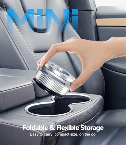 CloudValley Magnetic Car Phone Holder – Vacuum Suction Cup Phone Mount 360° Adjustable, Durable Metal Stand for iPhone & Android, Portable Magnetic Holder for Dashboard/Windshield/Gym Mirror (Silver) – Enhanced Compatibility and Speed