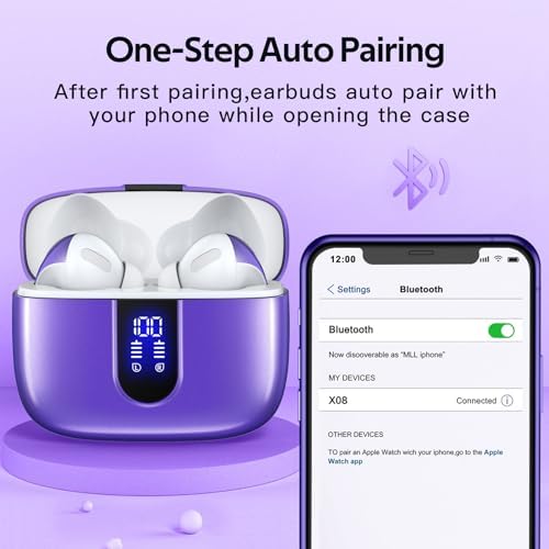 TAGRY True Wireless Bluetooth Earbuds – 60 Hours Playback with LED Battery Display, IPX5 Waterproof, Wireless Charging Case – Perfect for Sports, TV, Smartphones, and Laptops – Superior Sound Quality and Comfort for Active Lifestyles