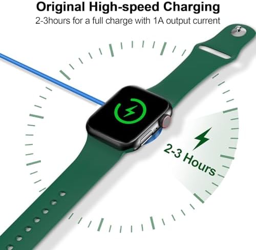 Magnetic Fast Charging Cable for Apple Watch – Portable 1.6 FT Wireless Charger Compatible with All i Watch Series Ultra/10/9/8/7/6/SE/SE2/5/4/3 – Quick Connection & Enhanced Durability for Effortless Charging