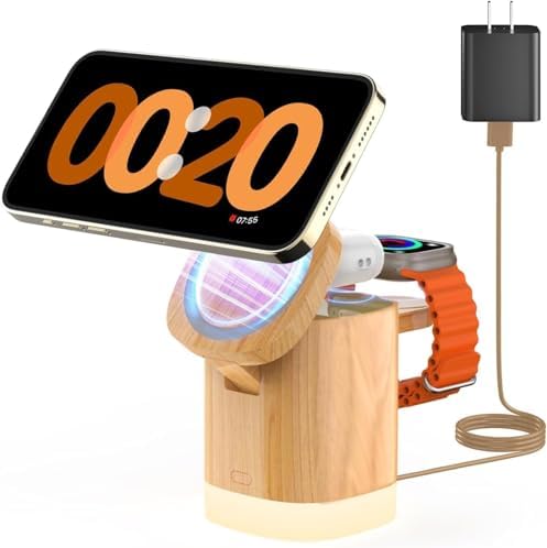 Travel-Ready Joy Geek 3-in-1 Wireless Charging Station – Fast Mag-Safe Charger for i Phone 16-12 Series, Apple Watch Series 10-2, and Air Pods Pro – Ultimate Compatibility and Speed for On-the-Go Lifestyle