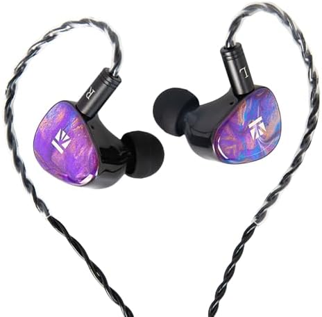 KBEAR KB02 Vibrant Resin Bone Conduction Earbuds – High-Performance In-Ear Monitors for Musicians, Ergonomically Designed with Dynamic Driver Technology, 2 Pin 4 N OFC Cable, and 3.5 mm Compatibility for Superior Sound Clarity and Extended Comfort