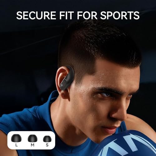 Elevate Your Audio Experience with Occiam Bluetooth Wireless Earbuds – Extended 96-Hour Playtime for Uninterrupted Listening, Ergonomically Designed Sport Fit with Secure Earhooks, Superior High-Definition Sound Quality, Integrated Microphone for Effortless Calls – Your Ultimate Workout and Daily Companion in Sleek Black Finish