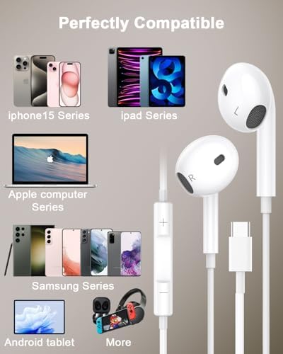 Premium Wired Earbuds for i Phone – Dual Pack High-Fidelity Noise-Canceling Headphones with Integrated Microphone & Effortless Volume Adjustment – Optimized Compatibility with i Phone 14/13/12/11/XR/XS/X/8/7/SE/Pro/Pro Max – Superior Sound Quality for Music and Calls – Featherweight, Robust Design Perfect for Daily Use and Active Lifestyles