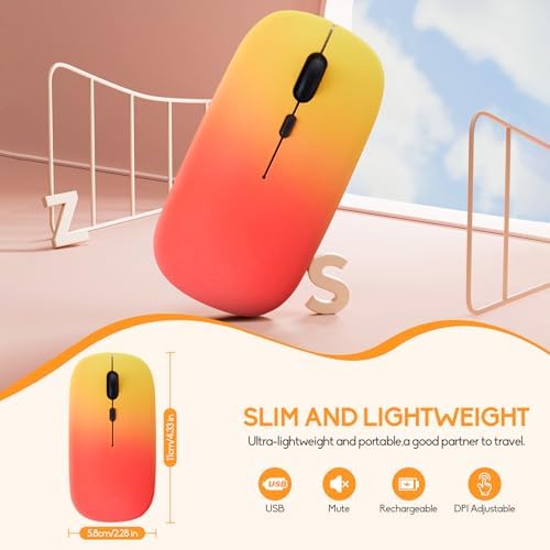 Seamless Productivity with 3 Pack Rosy Glow Red Wireless Bluetooth Mouse – Rechargeable, Silent, and Slim Dual Mode Mice for Laptop, Desktop, i Pad, and Mac – Perfect for On-the-Go Professionals and Students