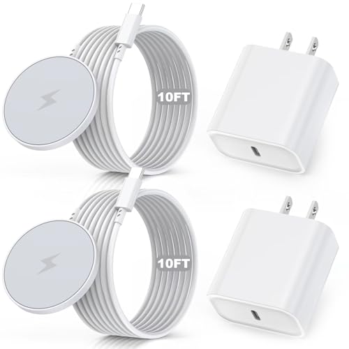 Innovative 15 W Magnetic Wireless Charger for i Phone – 2-Pack Fast Charging Pad with 20 W PD Adapter, 6-Foot Cable, and Enhanced Safety Features for i Phone 16/15/14/13/12 & Air Pods – Ultra-Slim, Portable, and Efficient Charging Solution for Home, Office, or Travel