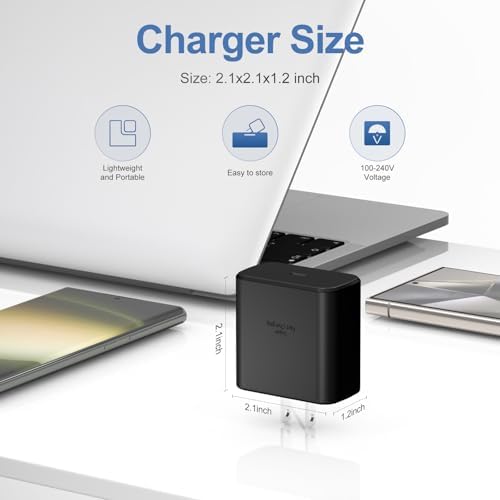Dual-Port 45 W Super Fast USB C Charger for Samsung Galaxy S24/S23/S22/Note Series – Power Delivery & Programmable Power Supply for Rapid Charging, Enhanced Safety, and Travel-Friendly Design