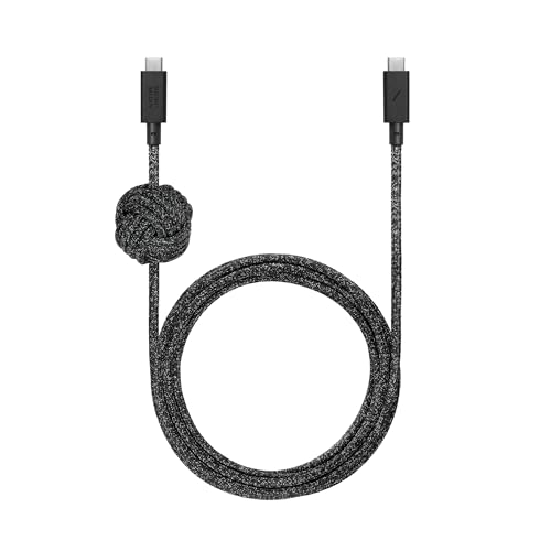 Native Union Anchor Cable 240 W: 10 ft Eco-Friendly Reinforced Braided USB-C to USB-C Power Delivery 3.1 Charging Cable with Weighted Knot for i Phone 16, Mac Book Pro 14″/16″ M2 – Ultra-Fast, Durable, Tangle-Free Charging Solution