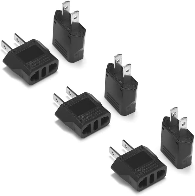 Universal Travel Power Adapter Duo: Fast-Charge Europe to US Plug Converter for Effortless Device Connectivity – Ideal for Smartphones, Tablets, and E-Readers with Enhanced Compatibility for North American Outlets