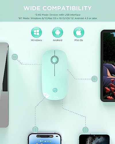Sleek Purple Wireless Bluetooth Mouse – Effortless Dual Connectivity, 1600 DPI Precision, Whisper-Quiet Clicks, Long Battery Life for Enhanced Productivity and Versatile Device Compatibility