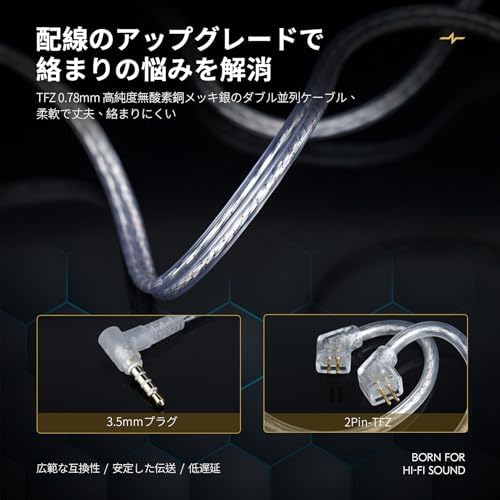 Kinboofi CCZ MC01 High-Performance Wired In-Ear Monitors – Audiophile-Grade 10 mm Dual-Magnet Drivers for Unmatched Sound Clarity – Stylish Black Gaming Earbuds with 5 N OFC Detachable Cable for Ultimate Durability – Superior Sound Isolation and Ergonomic Comfort for Musicians and Everyday Listeners