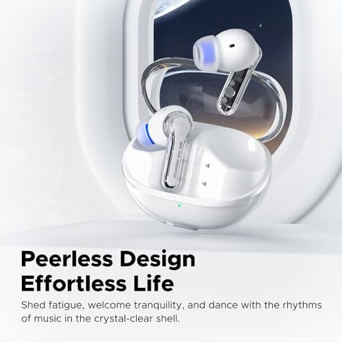 Affordable Sound PEATS Clear Wireless Earbuds – Bluetooth 5.3 Headphones with 12 mm Drivers for Deep Bass, Enhanced Call Clarity with Dual Mic and ENC, Gaming Mode for Low Latency, 40-Hour Playtime, IPX4 Water Resistance, Custom EQ via App for Tailored Audio Experience